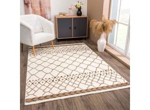 4260679088440 - Teppich CARPET CITY April 2312 Teppiche Gr B L 200 cm x 290 cm 10 mm 1 St beige (creme) Esszimmerteppiche Boho-Teppich besonders weich Hochflor