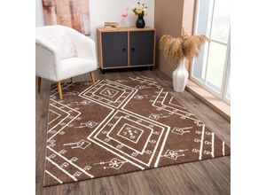 4260679088747 - Teppich CARPET CITY April 2291 Teppiche Gr B L 200 cm x 290 cm 10 mm 1 St braun Esszimmerteppiche Boho-Teppich besonders weich Hochflor