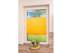 4260685140453 - Plissee K-HOME Klemmfix Pisa Gr 3 gelb B60cm H130cm Obermaterial 100% Polyester Plissees Crushed-Optik