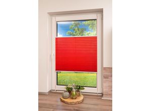 4260685140842 - Plissee K-HOME Klemmfix Pisa Gr 20 rot B45cm H130cm Obermaterial 100% Polyester Plissees Crushed-Optik