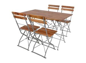 4260687433775 - Biergarten Set klappbar 120x60cm + 4 Stk Klappstuhl-MBG1003+4xMBG1000