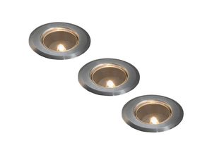 4260688150626 - - Mini led Bodeneinbauspots 3er Erweiterungsset Edelstahl Glas Ø7cm IP44