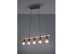 4260688150879 - Reality Leuchten - Ausgefallene led Pendelleuchte 5 flammig Balken mit Sisal Seil 80cm breit