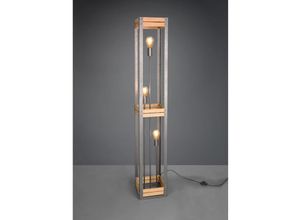 4260688151623 - Ausgefallene LED Stehleuchte mit Echtholz & Metall im Industrial Vintage Style