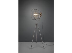 4260688152262 - Leuchten - Höhenverstellbare led Tripod Stehlampe mit großem Metallgeflecht Lampenschirm