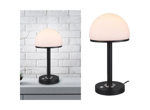 4260688153689 - Leuchten - led Tischleuchte 2er Set Schwarz mit Glas Lampenschirm dimmbar