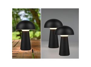 4260688155584 - Meinewunschleuchte - set Outdoor Akku led Tischleuchten Touch Dimmer Schwarz Höhe 21cm