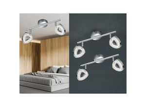 4260688156345 - Reality Leuchten - led Deckenstrahler 2er set 2 flammig Metall Chrom Schirm Transparent 30cm breit