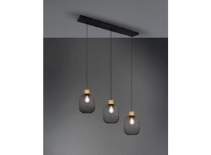 4260688156437 - Meinewunschleuchte - led Pendelleuchte 3 flammig Metall Gitterschirm schwarz 80cm breit ø 18cm