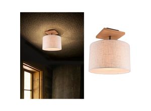 4260688157854 - Leuchten - led Deckenleuchte mit Stoffschirm in Beige und Naturholz Sockel