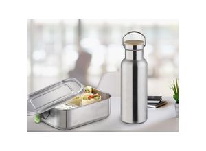 4260688158318 - Pausen Set Lunchbox 11 Ltr & Trinkflasche 750ml aus Edelstahl auslaufsicher