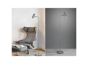 4260688158363 - Meinewunschleuchte - led Stehlampe in Silber matt Spot schwenkbar Höhe 151cm