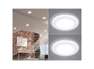 4260688158554 - Leuchten - Runder led Deckeneinbaustrahler 2er Set in Weiß matt ø 82cm