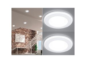 4260688158578 - Leuchten - Runder led Deckeneinbaustrahler 2er Set in Weiß matt ø 148cm