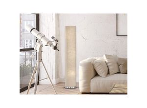 4260688158875 - Meinewunschleuchte - led Stehlampe mit Lampenschirm Zylinder Leinen Beige 110cm klein