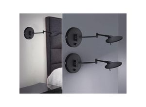 4260688159100 - Leuchten - led Wandleuchten 2er set Schwarz verstellbar stufenlos dimmbar - 55cm
