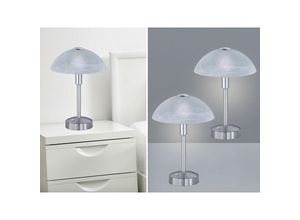 4260688159124 - Leuchten - led Tischleuchten 2er set- Silber Alabaster Schirm - dimmbar - 30cm