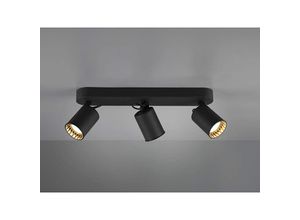 4260688159247 - Leuchten - led Deckenstrahler Metallschirm Schwarz - 3 Spots schwenkbar - 41cm