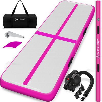 4260692710663 - KESSER® Turnmatte Aufblasbar Airtrack Fitness-Matte Gymnastikmatte 3 4 5 6m inkl Tragetasche & elektr Luftpumpe Yogamatte Tumbling Matten  Trainingsmatte Sportmatte Yoga Turn- & Fitness