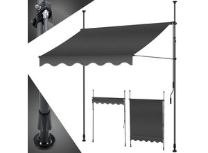 4260692712490 - KESSER® Klemmmarkise mit Handkurbel Balkon Balkonmarkise ohne Bohren UV-beständig höhenverstellbar wasserabweisend  Sonnenschutz Terrassenüberdachung  einfache Montage