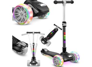 4260692713510 - KIDIZ® Roller Kinder Scooter X-Pro2 Dreiradscooter mit PU LED Leuchtenden Räder Kinderroller faltbar Tret-Roller höhenverstellbarer Cityroller Kinderscooter für Jungen Mädchen 3-12 Jahre