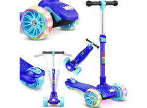 4260692713527 - KIDIZ® Roller Kinder Scooter X-Pro2 Dreiradscooter mit PU LED Leuchtenden Räder Kinderroller faltbar Tret-Roller höhenverstellbarer Cityroller Kinderscooter für Jungen Mädchen 3-12 Jahre