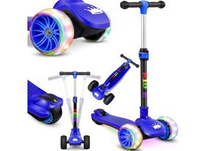 4260692713770 - KIDIZ® Roller Kinder Scooter X-Pro2 Dreiradscooter mit PU LED Leuchtenden Räder Kinderroller faltbar Tret-Roller höhenverstellbarer Cityroller Kinderscooter für Jungen Mädchen 3-12 Jahre