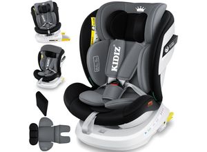 4260692714883 - KIDIZ® Kindersitz Baby Autositz Kinderautositz Isofix Top Tether 360° drehbar Gruppe 0 1 2 3 ab Geburt 0-36kg Mit Sonnenschutzdach Seitenschutz 5 Punkt Gurt Kopfstützenverstellung ECE R 129 03