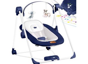 4260692714937 - KIDIZ® Babywippe Babyschaukel mit 5 Geschwindigkeitseinstellungen zusammenklappbarer Baby Wippe Schaukel Babyhochstuhl mit Spielbogen Spielzeugen 5 beruhigende Naturgeräusche neugeborene