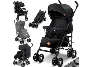 4260692714975 - KIDIZ® Kinderwagen City-Pro Buggy Kinderbuggy klappbar Liegebuggy Sportwagen Faltbar 360° 6-Zoll-Rädern Inkl Moskitonetz  Fußsack und Regenverdeck zusammenklappbar Schlaffunktion