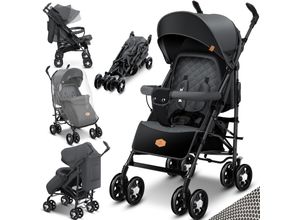 4260692714982 - KIDIZ® Kinderwagen City-Pro Buggy Kinderbuggy klappbar Liegebuggy Sportwagen Faltbar 360° 6-Zoll-Rädern Inkl Moskitonetz  Fußsack und Regenverdeck zusammenklappbar Schlaffunktion