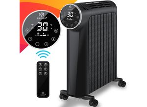 4260692715262 - KESSER® Ölradiator 2500W Elektrische Heizung Heizkörper Elektroheizung energiesparend mit Display WiFi App & Fernbedienung Touchscreen - Mobil Öl Radiator 24h Timer Thermostat & Überhitzungsschutz