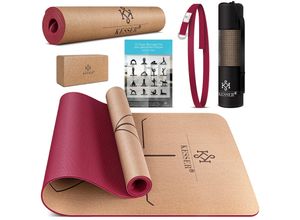 4260692718041 - KESSER® Yogamatte Kork Inkl Tragegurt Tasche & Yoga-Block Gymnastikmatte Yoga Matte rutschfest aus Naturkautschuk TPE Fitnessmatte 183 x 62 Trainingsmatte für Fitness Sportmatte Gymnastik extradick 4260692718041 - KESSER® Yogamatte Kork Inkl Tragegurt Tasche & Yoga-Block Gymnastikmatte Yoga Matte rutschfest aus Naturkautschuk TPE Fitnessmatte 183 x 62 Trainingsmatte für Fitness Sportmatte Gymnastik extradick