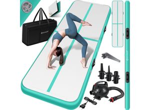 4260692719451 - KESSER® Turnmatte Aufblasbar Airtrack Fitness-Matte Gymnastikmatte 3 4 5 6m inkl Tragetasche & elektr Luftpumpe Yogamatte Tumbling Matten  Trainingsmatte Sportmatte Yoga Turn- & Fitness