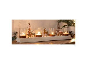 4260693421414 - Dekoleidenschaft - Lichterboard Winterlandschaft aus Holz für 4 Kerzen Teelichthalter Adventskranz Teelichtgläser Adventsdeko 4260693421414 - Dekoleidenschaft - Lichterboard Winterlandschaft aus Holz für 4 Kerzen Teelichthalter Adventskranz Teelichtgläser Adventsdeko