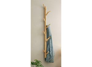 4260693423074 - Dekoleidenschaft - Garderobe Bambus mit 11 Haken braun 100 cm hoch aus Holz im Scandi-Style