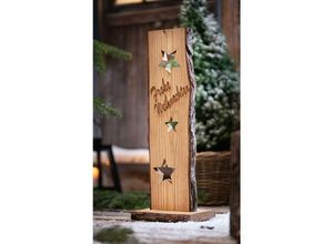 4260693427232 - Holzsäule Frohe Weihnachten 68 cm hoch Dekoschild Weihnachtsdeko