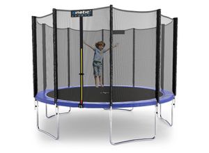 4260694830000 - KINETIC SPORTS Trampolin Outdoor SALTO Ø 183 244 305 366 400 430 490 cm -TÜV Rheinland geprüft Kindertrampolin Set mit Netz Randpolster USA Sprungtuch - Gartentrampolin bis zu 160kg Blau-4 Ø 335 cm Ø 335 cm Blau-4