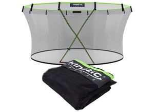 4260694830215 - KINETIC SPORTS Trampolin Sicherheitsnetz für ULTIMATE PRO Gartentrampoline ø 244 305 366 427 cm - Mit Reißverschluss und Sicherheitsclips UV beständig Ersatznetz Fangnetz Schutznetz für Ø 427 cm Trampolin