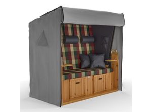 4260694830628 - SANZARO Premium Strandkorb Abdeckung mit Ösen Strandkorbhülle Grau 155 x 95 x 165 cm (BxTxH)