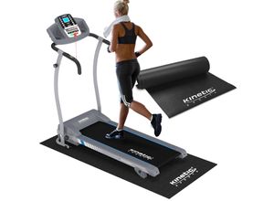 4260694832295 - KINETIC SPORTS Laufband KST3100FX mit 1100 Watt leiser Elektromotor - Stufenlos bis 12 km h 12 Programme für Geh- und Lauftraining Tablethalterung mit LCD-Display max Belastung 125 kg inklusive Bodenschutz