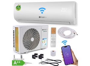 4260694832400 - HOMELUX Klimaanlage Set Split - mit WiFi App Funktion Klimagerät - Kühlen A++  Heizen A+ (2600 Watt) 9000 BTU h - Kältemittel R32 Fernbedienung - mit komplettem Montagematerial 9000 BTU h   26 kW