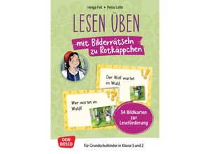 4260694920619 - Lesen üben mit Bilderrätseln zu Rotkäppchen 34 Bildkarten zur Leseförderung - Helga Fell Box