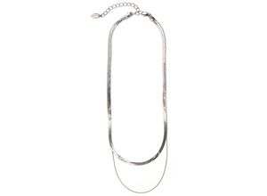 4260694961858 - Collier FIRETTI Halsschmuck Panzerkette 2-reihig Halsketten Gr Metall Länge 50 cm Breite 3 mm grau (metallfarben) Damen Colliers