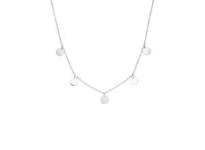 4260695681243 - Kette mit Anhänger Schmuck Geschenk Kalea Plättchen Kreis rund Necklace-Kalea Halsketten Gr Edelstahl Länge 45 cm silberfarben (edelstahlfarben) Damen