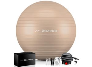 4260696120307 - EliteAthlete® Gymnastikball Sitzball Büro ergonomisch mit Anti Burst System - Fitness Yoga Pilates Schwangerschaft - Schwangerschaftsball Fitnessball Yogaball - Yoga Ball inkl Luftpumpe - Cappu 85cm