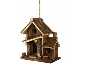 4260700652138 - Spetebo - Deko Holz Vogelhaus 23x19cm - Vogel Häuschen zum hängen - Garten Deko Dekoration