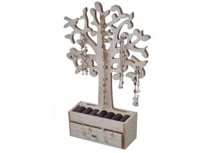 4260700653425 - Schmuck Baum mit Schublade - natur - Holz Kasten Schmuck Box Kästchen Ständer