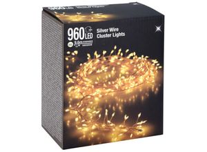 4260700653432 - Spetebo - Silver Wire cluster Lights - 960 led   96 m - Draht Büschel Lichterkette für Außen