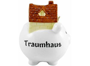 4260700653777 - Spetebo - Sparschwein Traumhaus - 19 x 14 cm - Sparbüchse Spardose Hausbau Richtfest Hochzeit